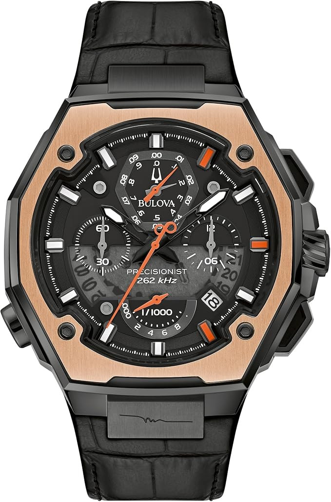 Bao luhua Marc Anthony men's limited edition X series chronograph high-performance quartz watch with diamond-encrusted black ion-plated dial, model: 98B402.